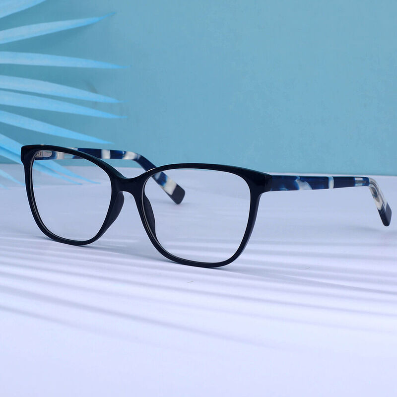 Lush Square Black Glasses