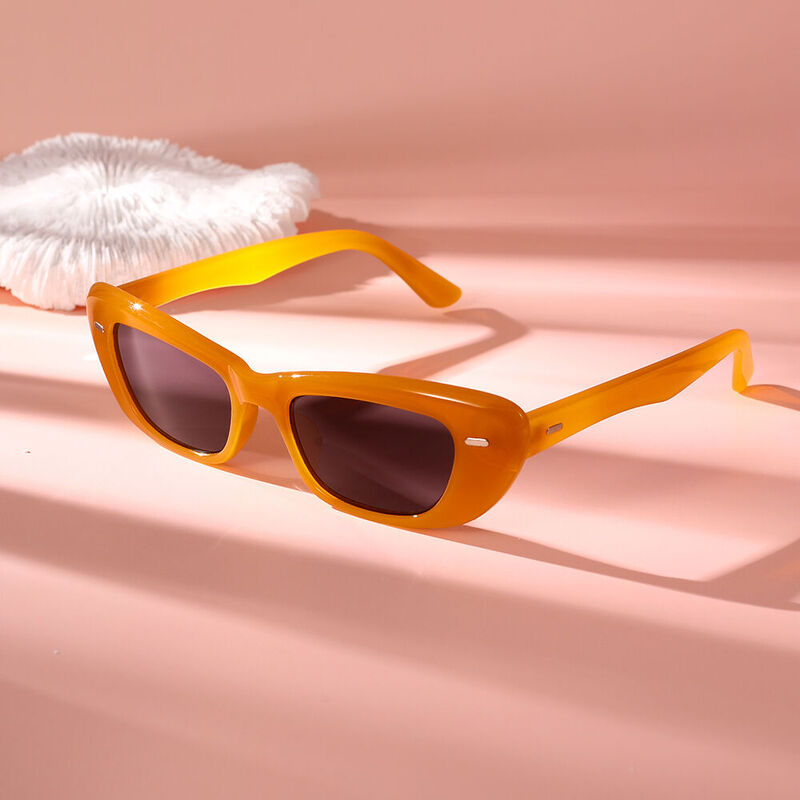 Time Race Rectangle Orange Sunglasses