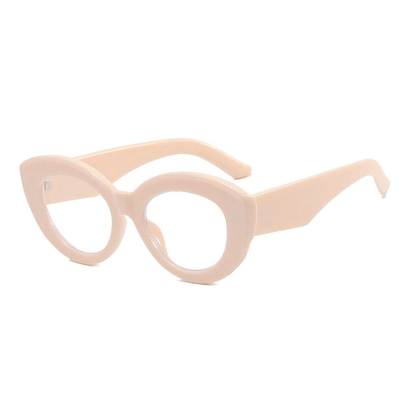 Omir Cat Eye Beige Glasses