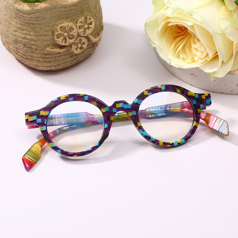 Reneo Round Purple Glasses