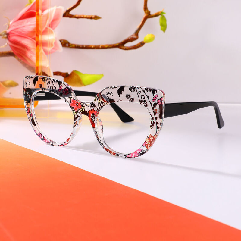 Clyde Cat Eye Blumen Brille