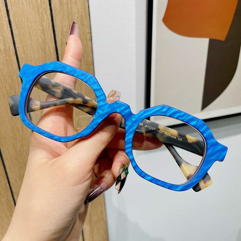 Zebulon Quadratische Blaue Brille