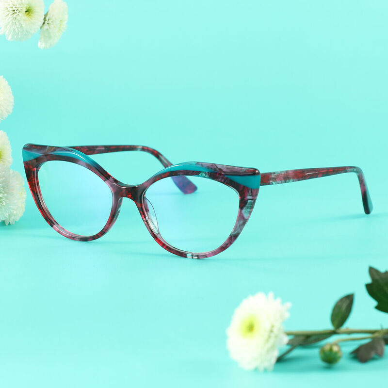 Paciolla Cat Eye Red Glasses