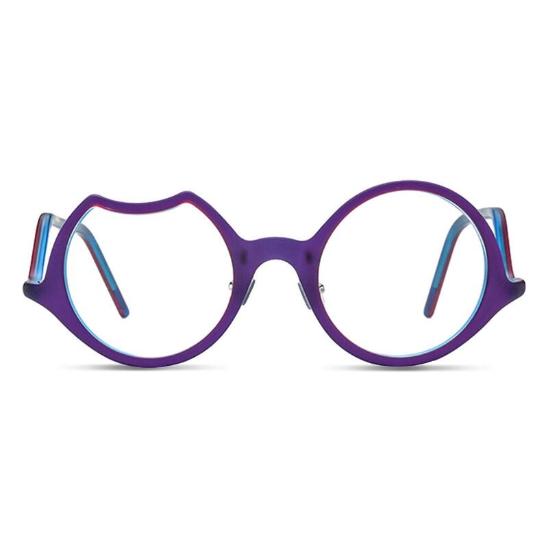 Purple round glasses sales