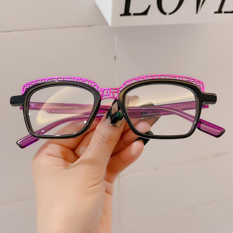 Caru Quadratische Schwarze Brille