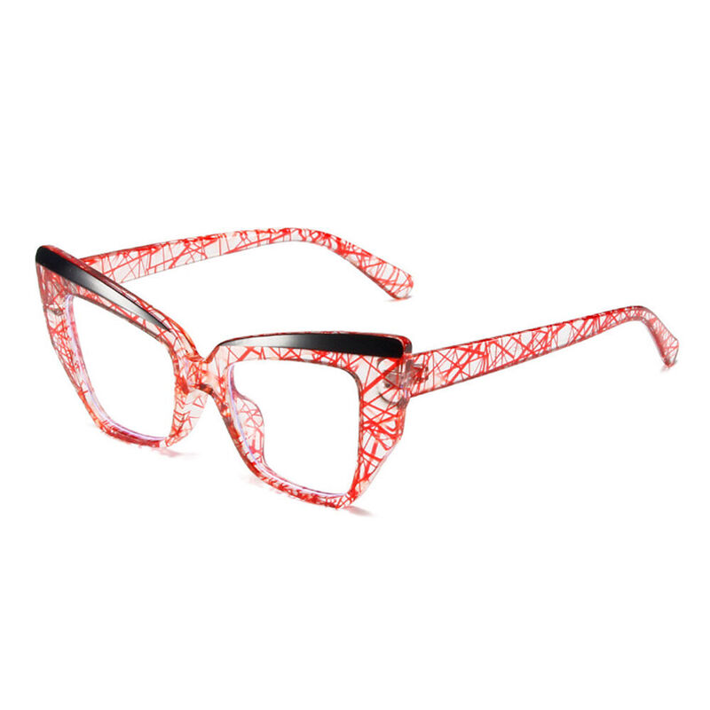 Dunao Cat Eye Red Glasses