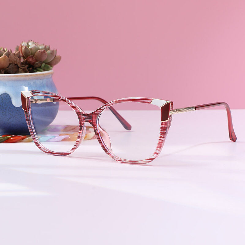 Leigh Cat Eye Red Glasses