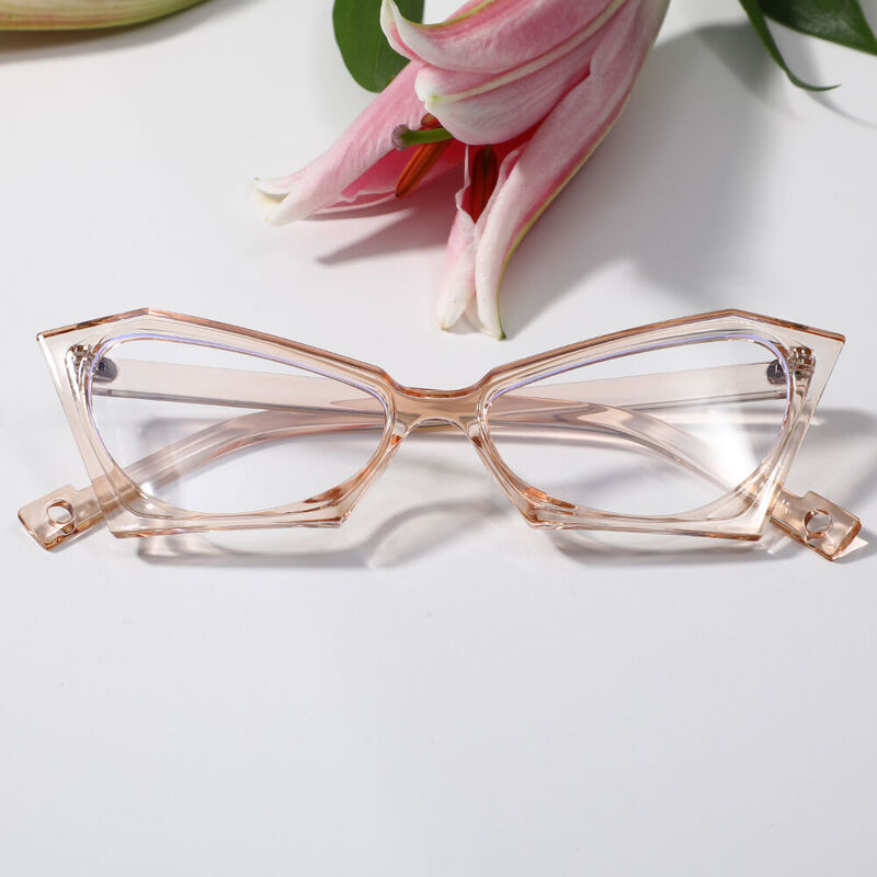Lunettes de vue Alvon Cat Eye Champagne