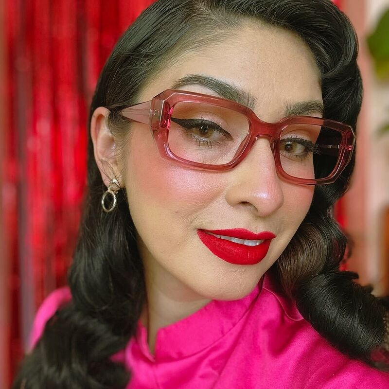 Carliy Rectangle Rosa Brille