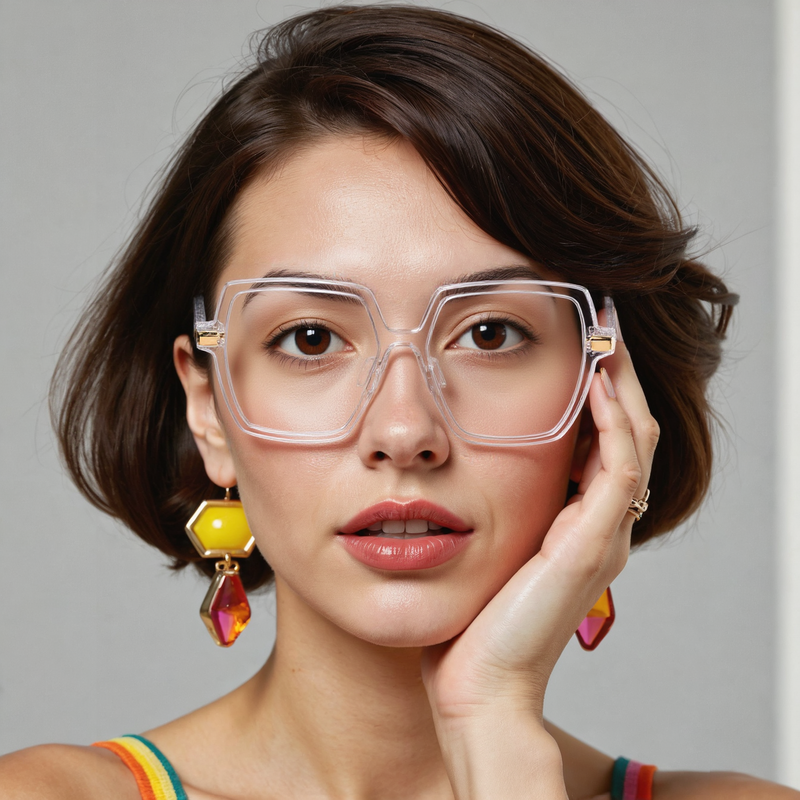 Irving Geometric Clear Glasses