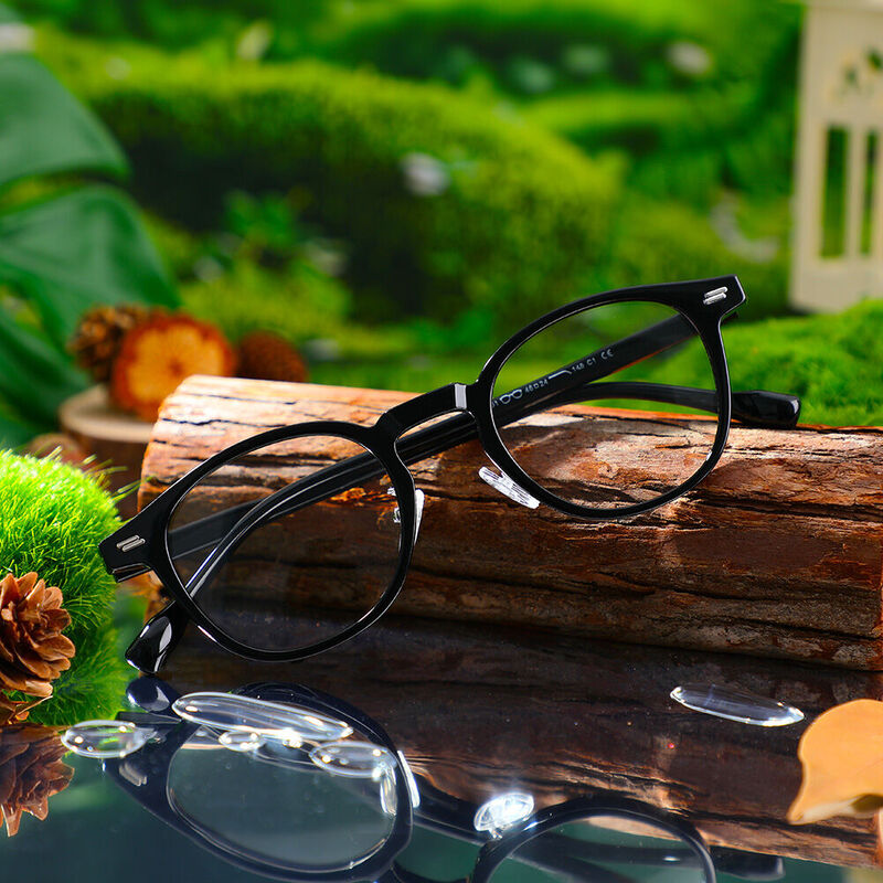 Maxine Round Black Glasses