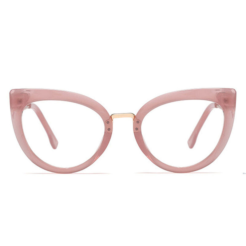 Agalia Cat Eye Pink Clear Glasses