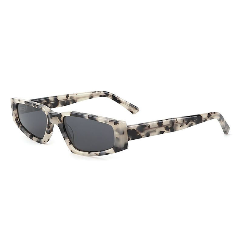 Edie Cat Eye White Black Sunglasses