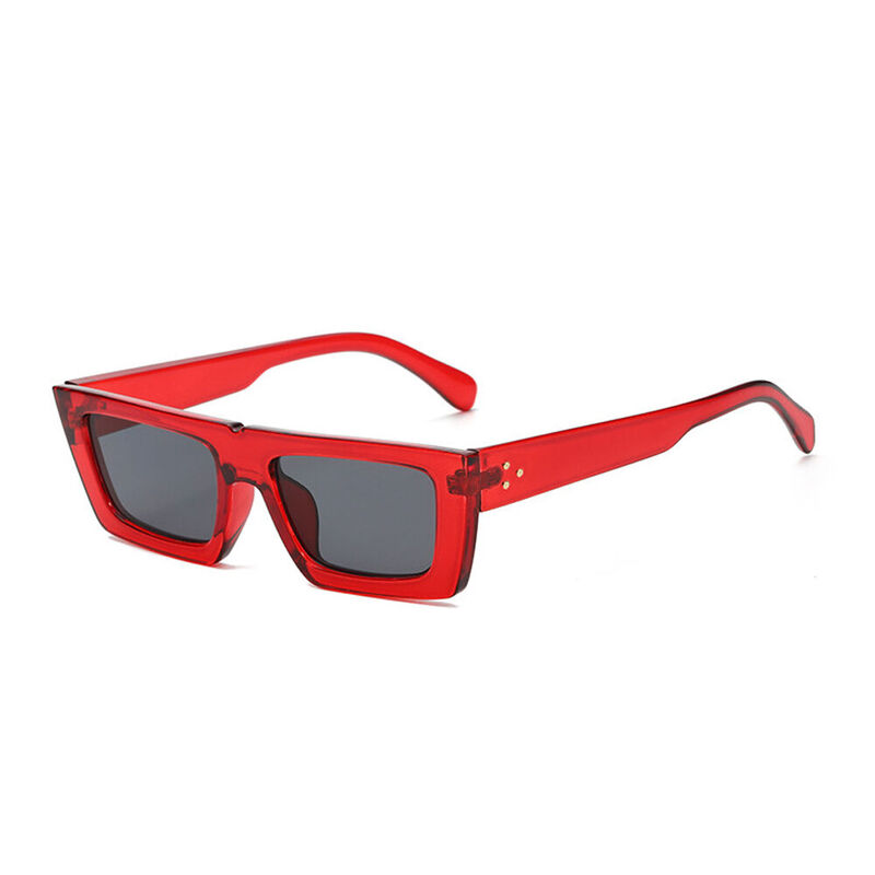 Virtual Rectangle Red Sunglasses