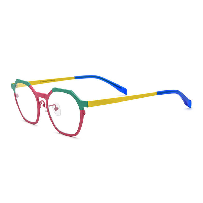 Justie Geometric Red Glasses