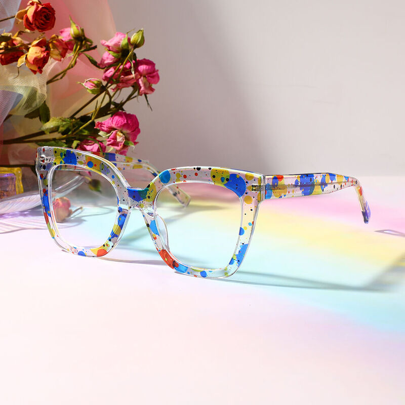 Longfel Square Blue Glasses