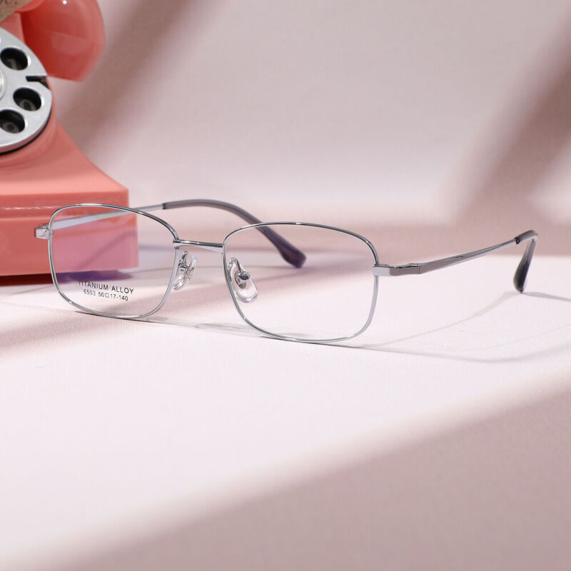 Bevis Rechteckige Silberne Brille