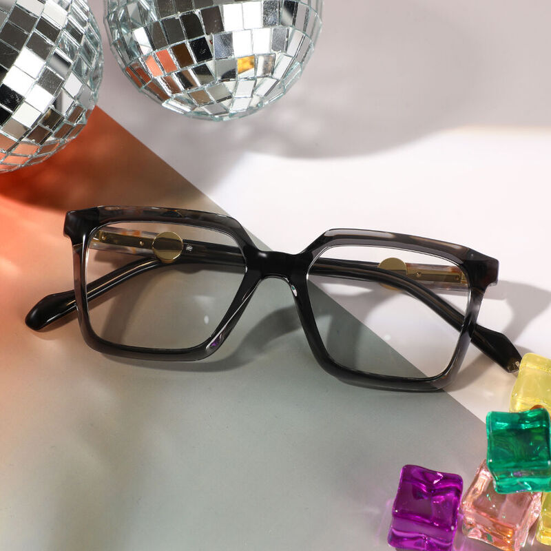 Senior Square Grey Glasses