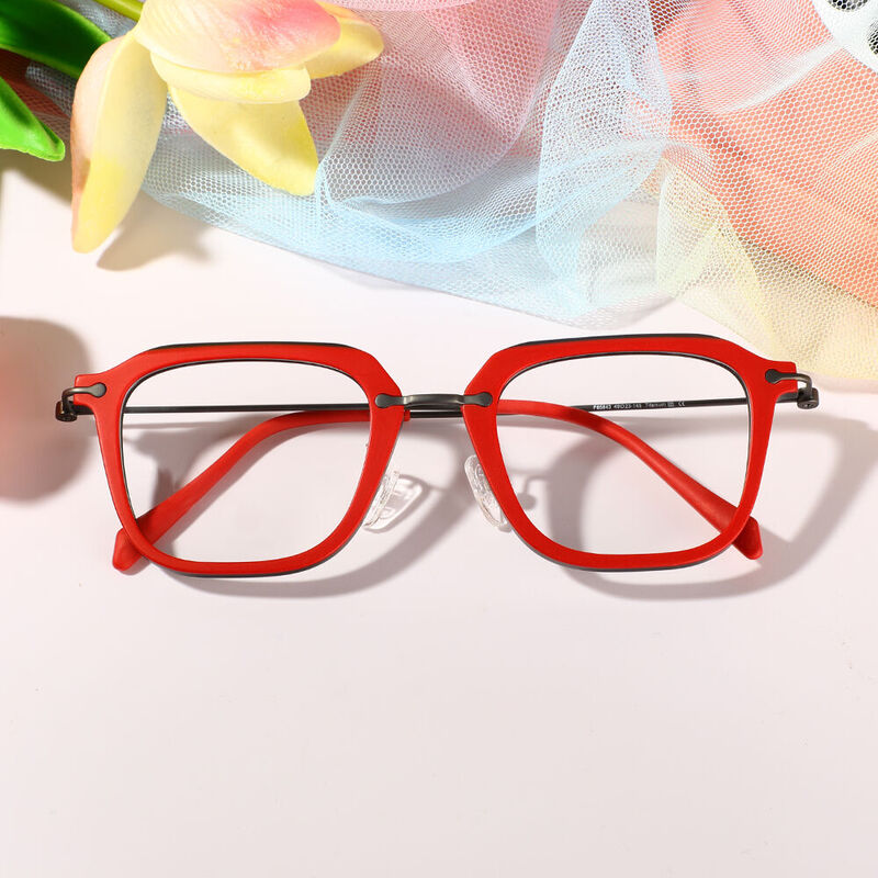 Zechariah Square Red Glasses