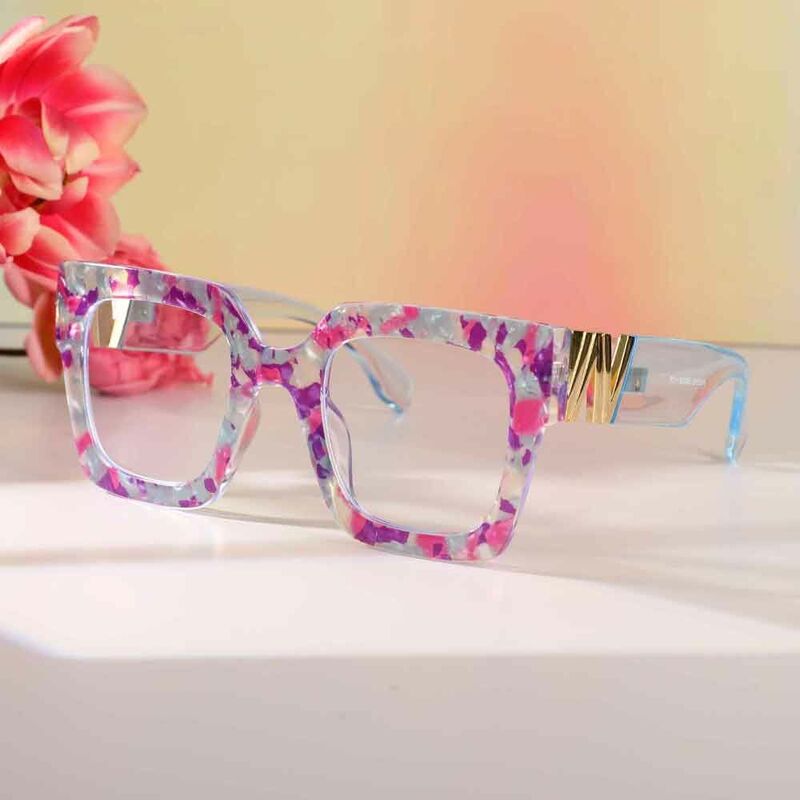 Athena Square Pink Glasses