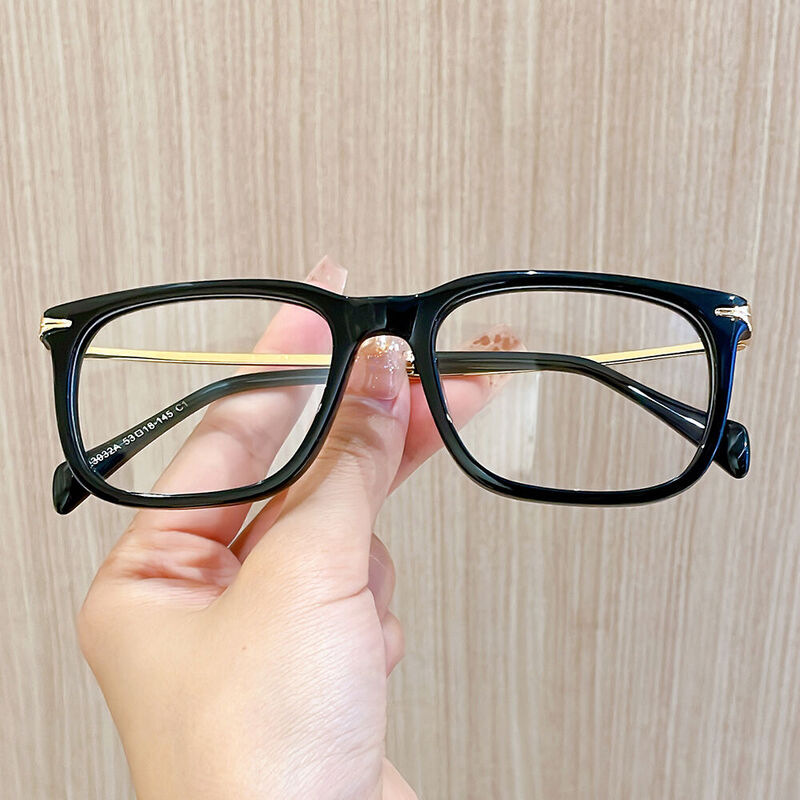 Thomson Rectangle Black Glasses