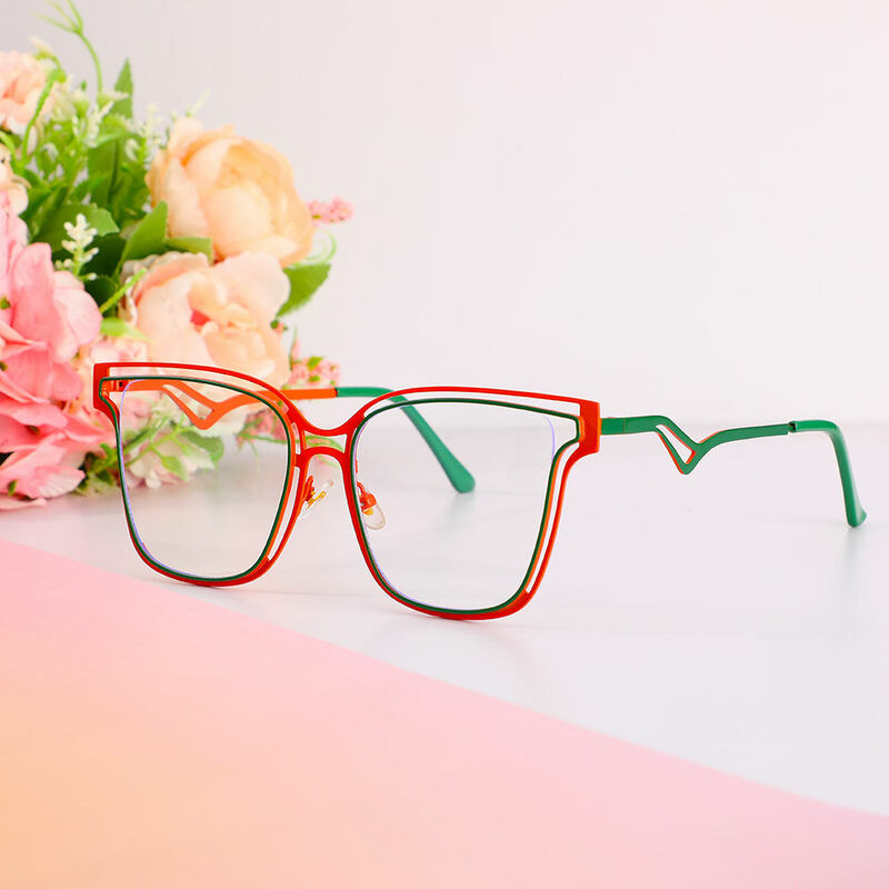 Steinbeck Square Orange Glasses