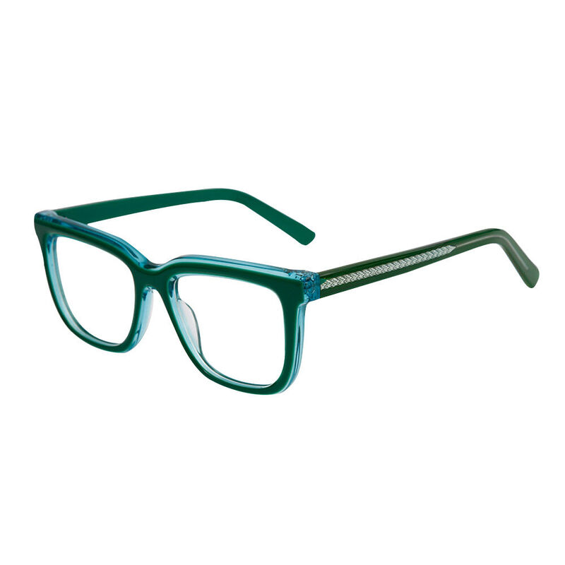 Prudence Quadratische Grüne Brille