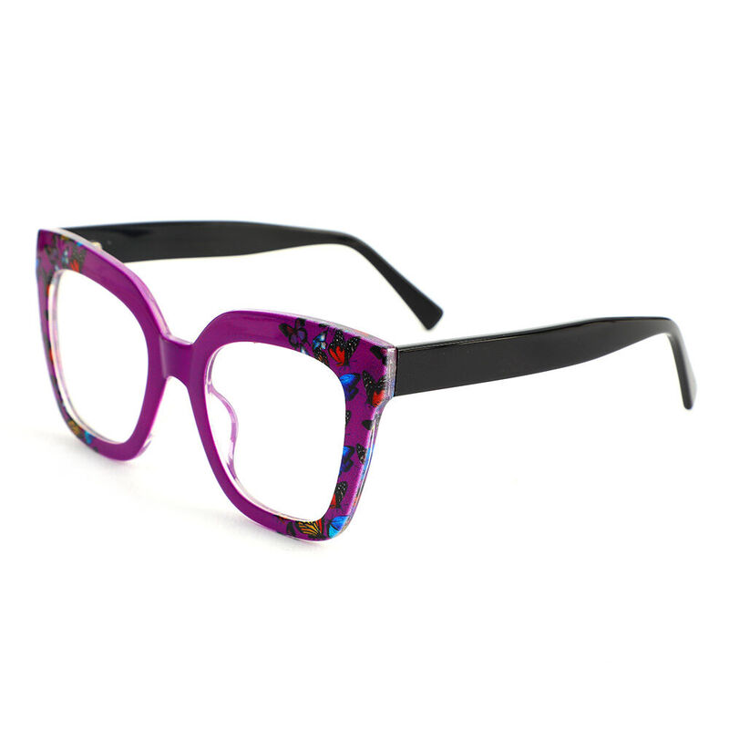 Cynthia Quadratische Lila Brille