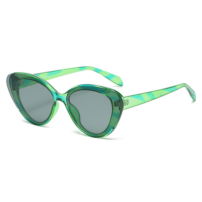 Aria Cat Eye Green Sunglasses