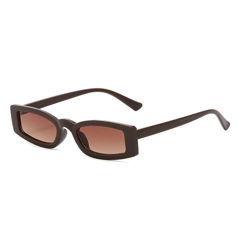 Uerica Rectangle Brown Sunglasses