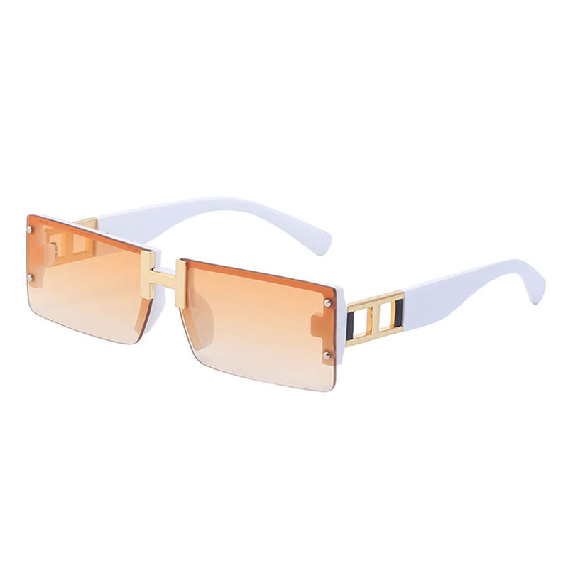Alex Rectangle White Sunglasses