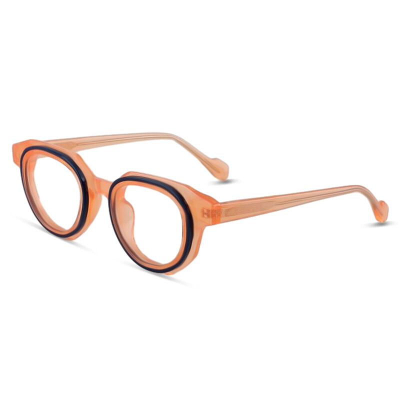 Raquel Geometric Orange Glasses