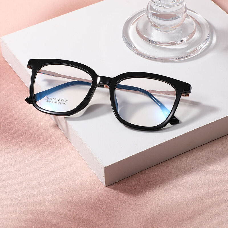 Edmun Square Black Glasses