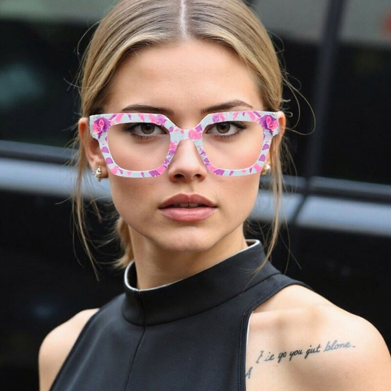 Athena Square Pink Glasses