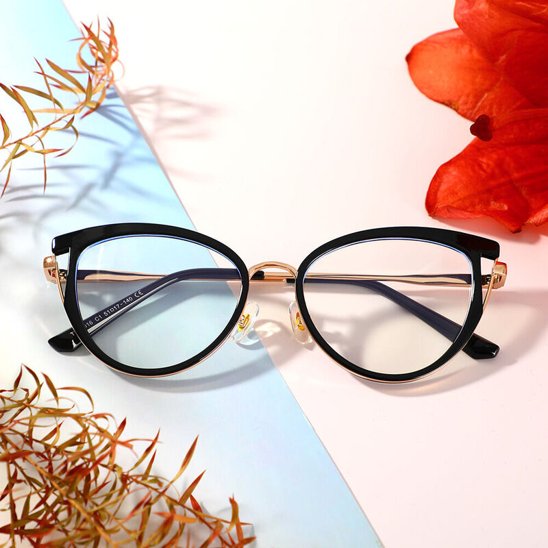 Valentine Cat Eye Black Glasses