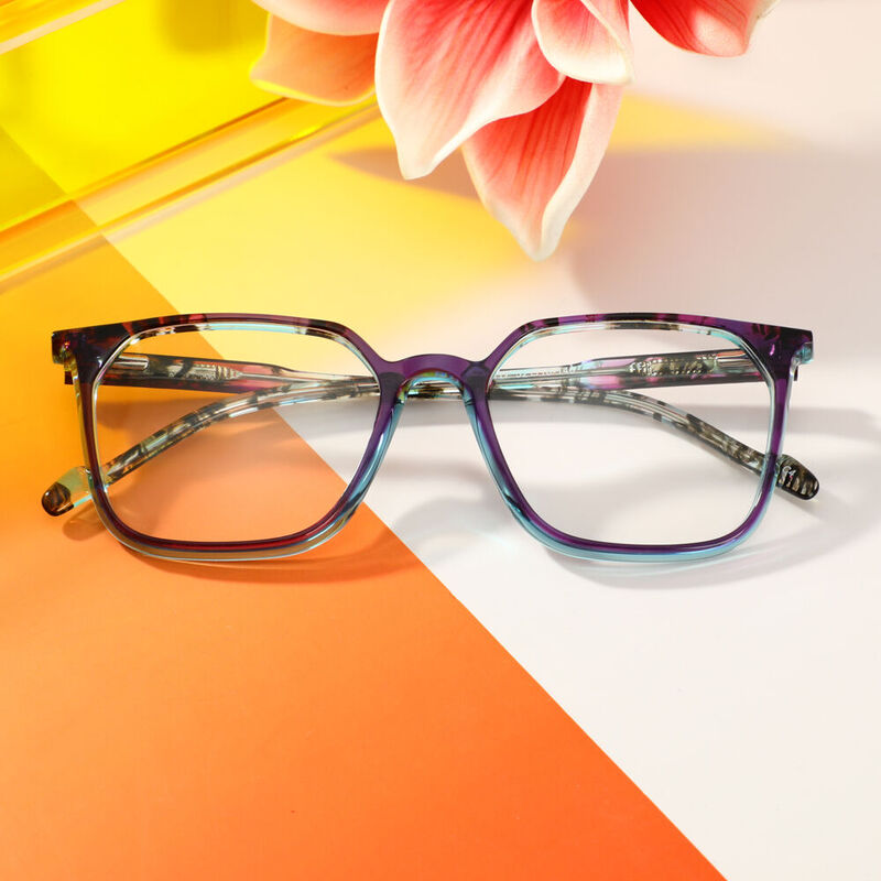 Evan Square Purple Glasses