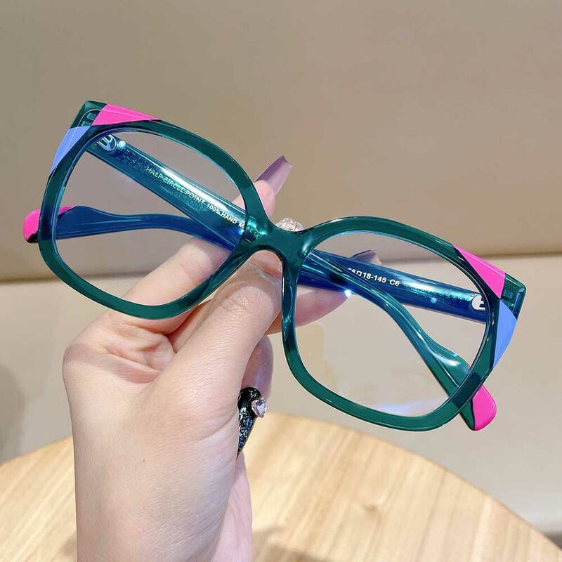 Saroya Cat Eye Green Glasses