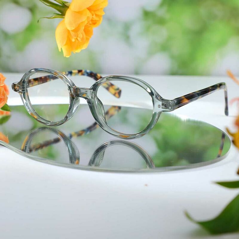 Dwight Oval Grey Glasses
