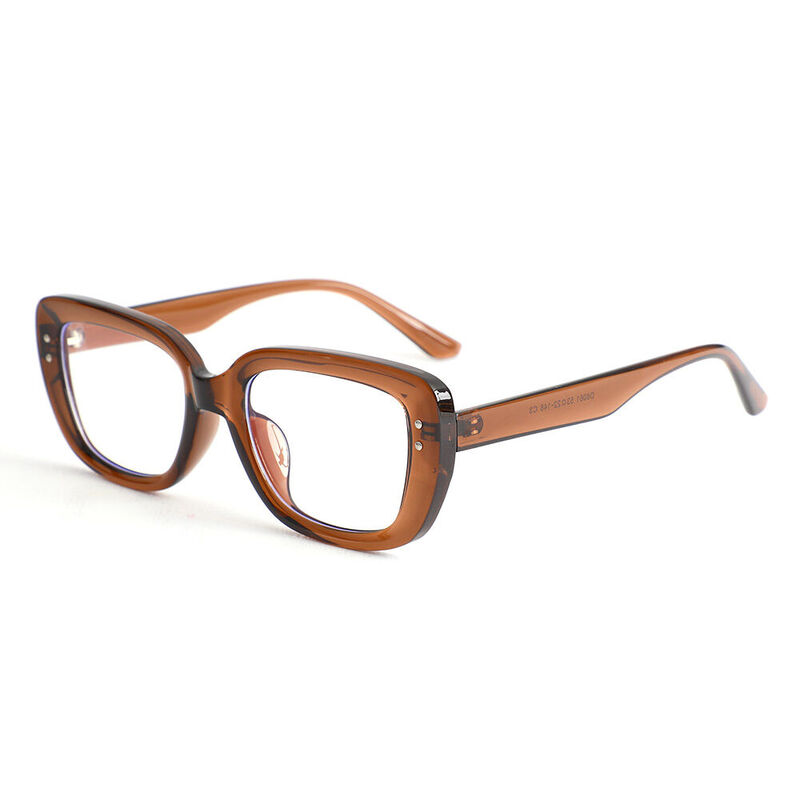 Wallis Rectangle Brown Glasses