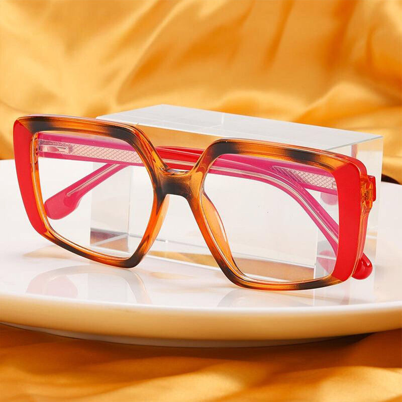 Stancho Geometric Red Glasses