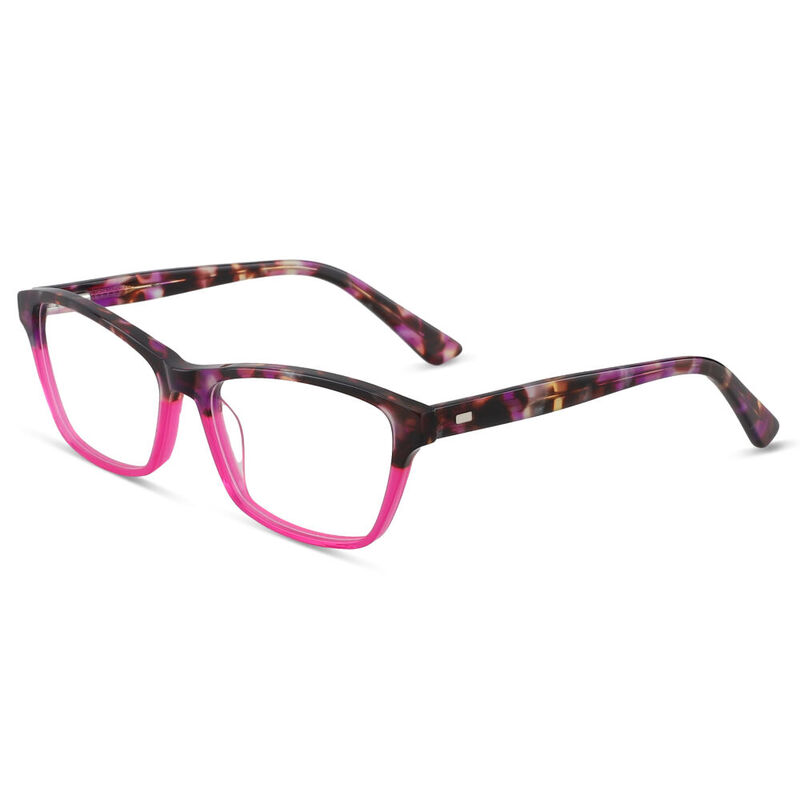 Huertas Rectangle Pink Glasses