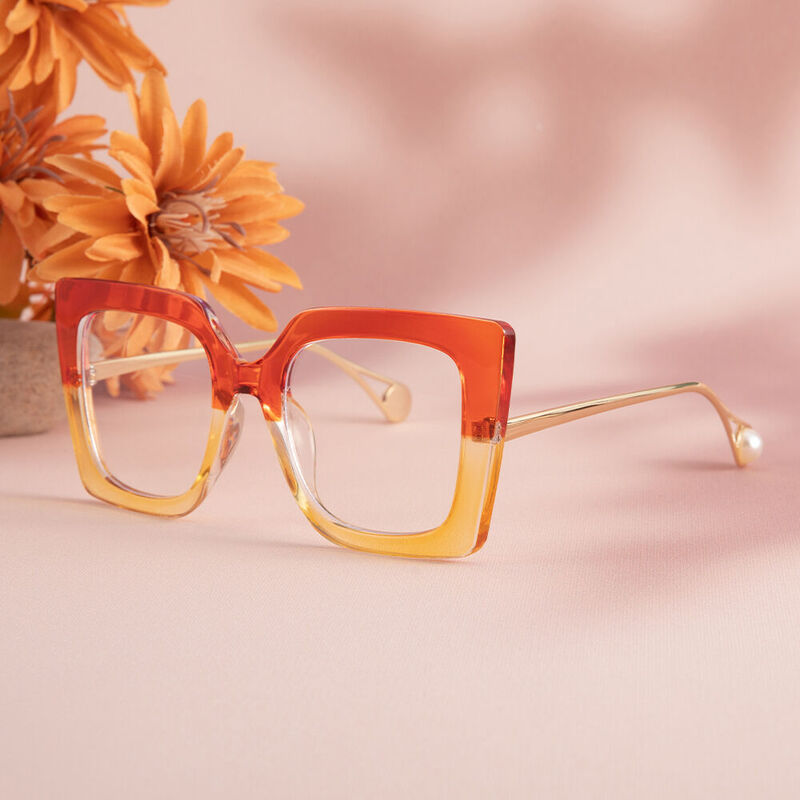 Leah Cat Eye Orange Glasses