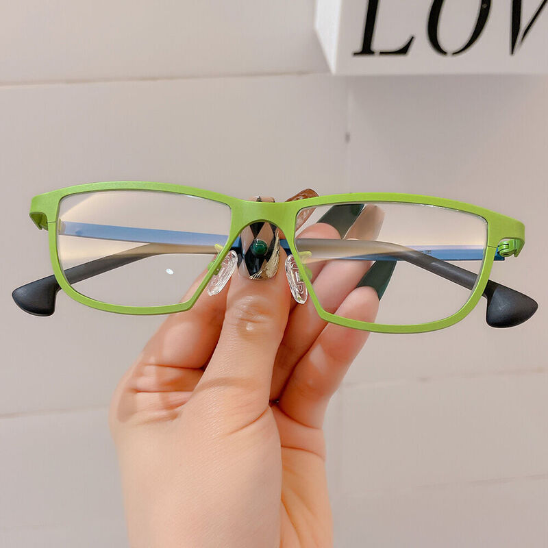 Regin Rectangle Green Glasses