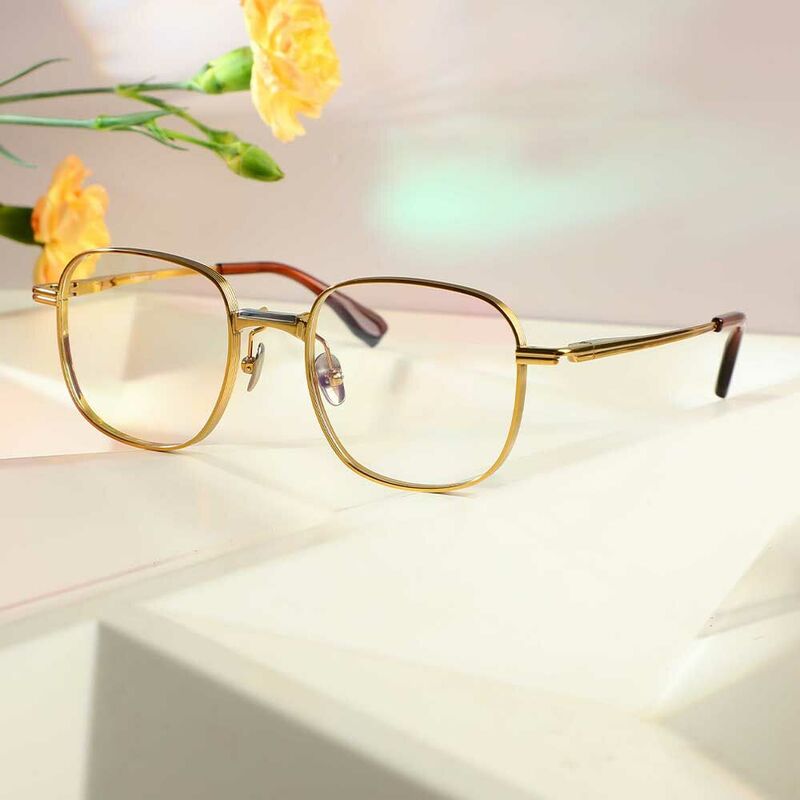 Greg Square Gold Glasses