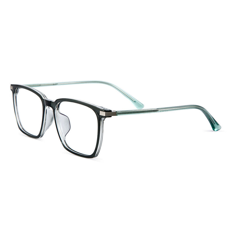 Rebus Square Transparent Green Glasses