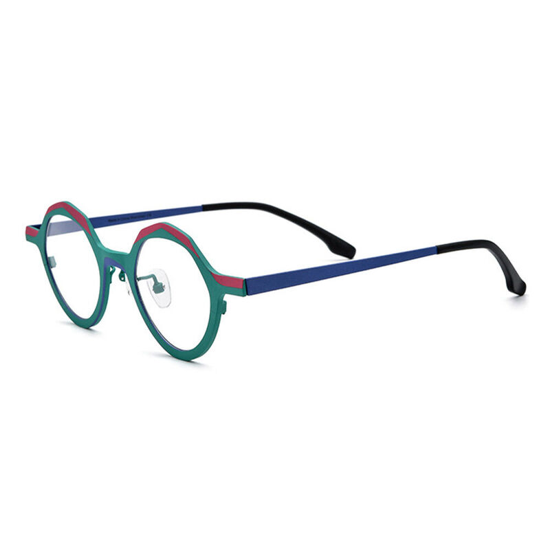 Christe Geometric Green Glasses