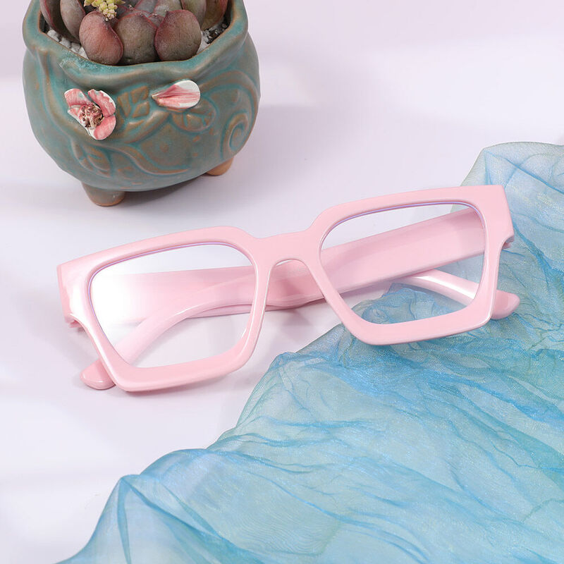 Coral Square Pink Glasses