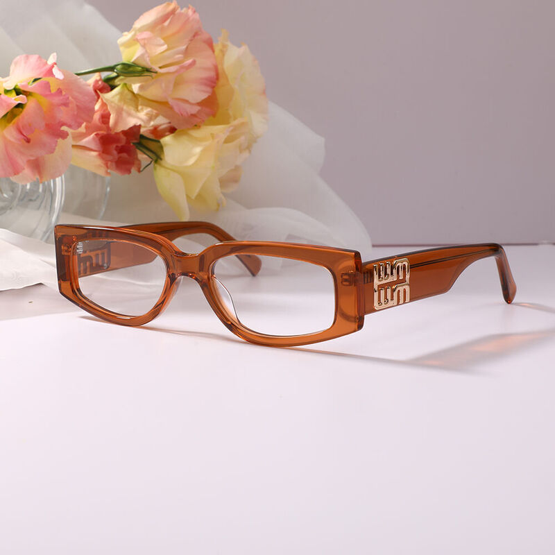 Olg Oval Orange Glasses