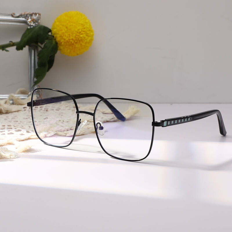 Amelily Geometric Black Glasses