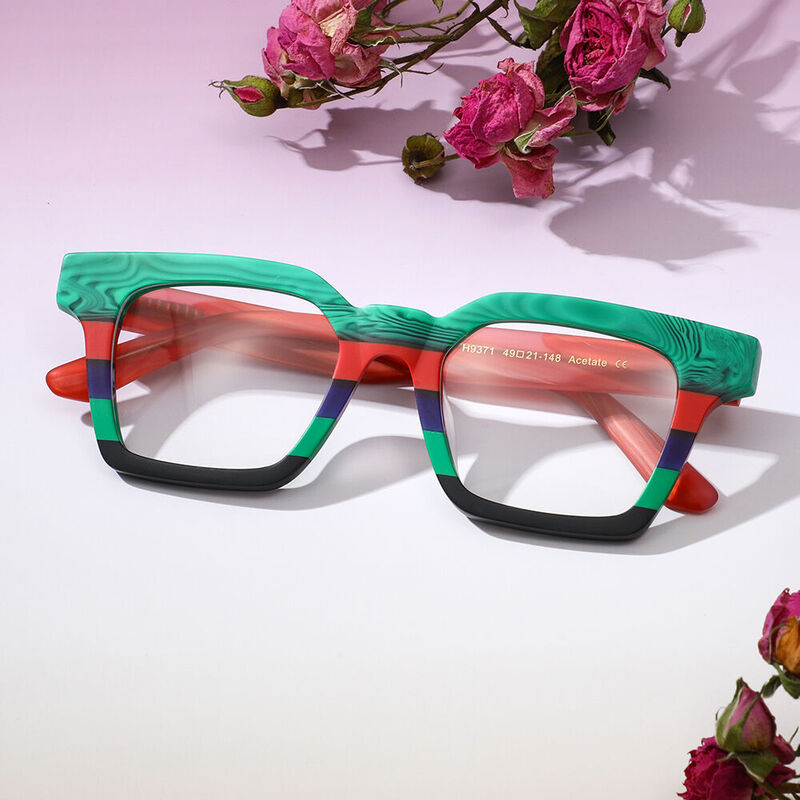 Austine Square Green Glasses